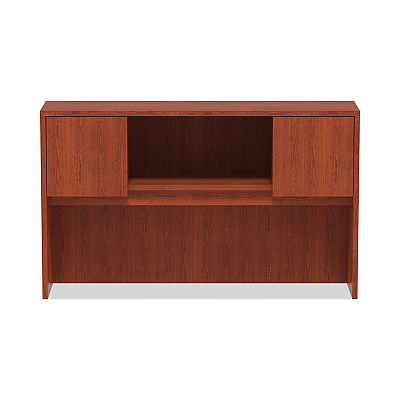 Alera Valencia Series Hutch with Doors, 4 Compartments, 58.88w x 15d x 35.38h, Medium Cherry (ALEVA286015MC)
