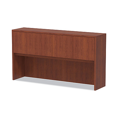 Alera Valencia Series Hutch with Doors, 4 Compartments, 64.75w x 154d x 35.38h, Medium Cherry (ALEVA286615MC)