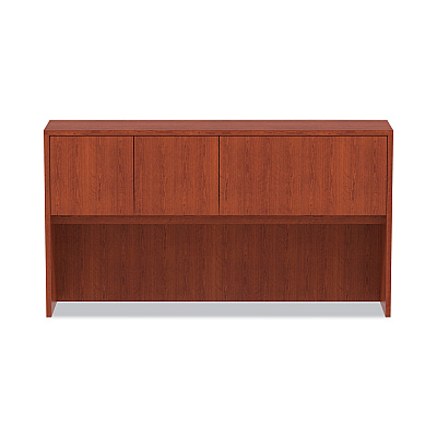 Alera Valencia Series Hutch with Doors, 4 Compartments, 64.75w x 154d x 35.38h, Medium Cherry (ALEVA286615MC)
