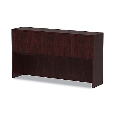 Alera Valencia Series Hutch with Doors, 4 Compartments, 64.75w x 15d x 35.38h, Mahogany (ALEVA286615MY)