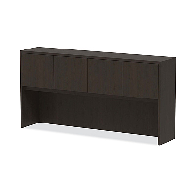 Alera Valencia Series Hutch with Doors, 4 Compartments, 70.63w x 15d x 35.38h, Espresso (ALEVA287215ES)