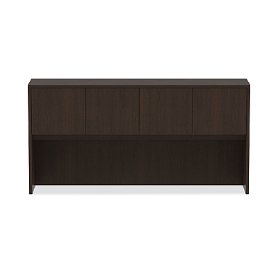 Alera Valencia Series Hutch with Doors, 4 Compartments, 70.63w x 15d x 35.38h, Espresso (ALEVA287215ES)