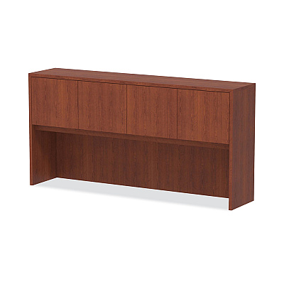 Alera Valencia Series Hutch with Doors, 4 Compartments, 70.63w x 15d x 35.38h, Medium Cherry (ALEVA287215MC)