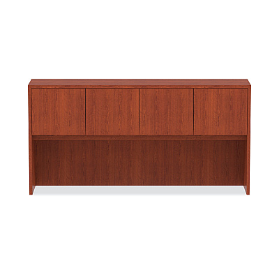 Alera Valencia Series Hutch with Doors, 4 Compartments, 70.63w x 15d x 35.38h, Medium Cherry (ALEVA287215MC)
