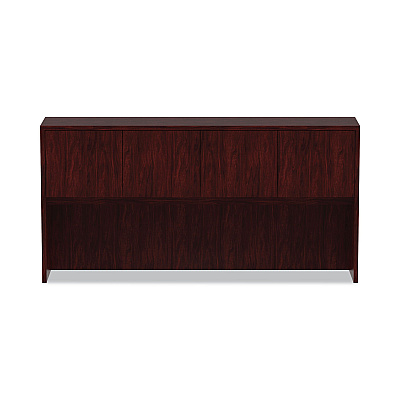 Alera Valencia Series Hutch with Doors, 4 Compartments, 70.63w x 15d x 35.38h, Mahogany (ALEVA287215MY)