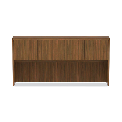 Alera Valencia Series Hutch with Doors, 4 Compartments, 70.63w x 15d x 35.38h, Modern Walnut (ALEVA287215WA)