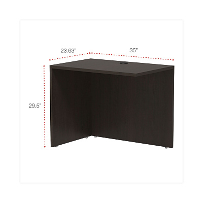 Alera Valencia Series Reversible Return/Bridge Shell, 35w x 23.63d x 29.5h, Espresso (ALEVA353624ES)