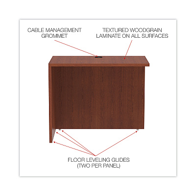Alera Valencia Series Reversible Return/Bridge Shell, 35w x 23.63d x 29.5h, Medium Cherry (ALEVA353624MC)