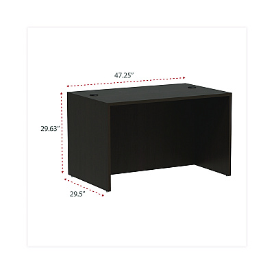 Alera Valencia Series Straight Front Desk Shell, 47.25" x 29.5" x 29.63", Espresso (ALEVA214830ES)