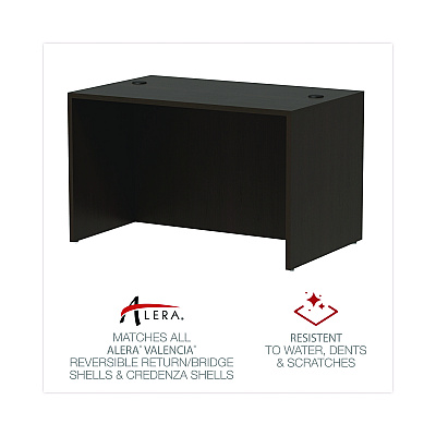 Alera Valencia Series Straight Front Desk Shell, 47.25" x 29.5" x 29.63", Espresso (ALEVA214830ES)