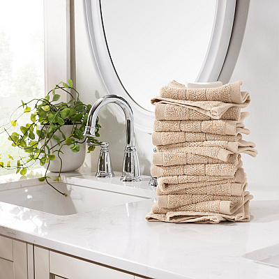 Family Essentials Washcloths 24pk Beige, Case Of 144 (FEWC-24PK-BG)