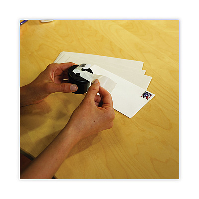 LEE Ultimate Stamp Dispenser, One 100 Count Roll, Black, Plastic, 2" Diameter x 1.69"h (LEE40100)
