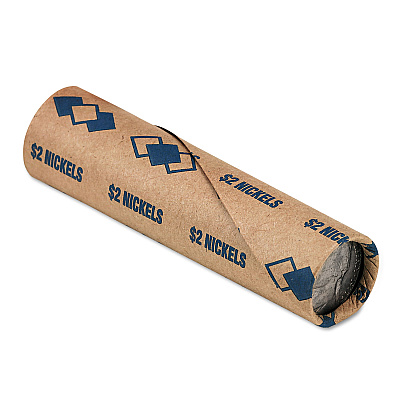 Iconex Preformed Tubular Coin Wrappers, Nickels, $2, 1,000 Wrappers/Box (PMC65070)