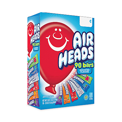 Airheads Variety Box, Assorted Flavors, 0.55 oz Bar, 90/Carton (GRR22000705)