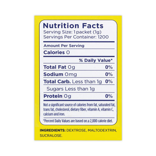 Splenda No Calorie Sweetener Packets, 1 g, 1,200/Box, Delivered in 1-4 Business Days (22000459)