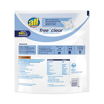 All Mighty Pacs Free and Clear Super Concentrated Laundry Detergent, 39/Pack (DIA73978EA)