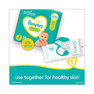 Pampers Sensitive Baby Wipes, 1-Ply, 6.8 x 7,  Unscented, White, 56/Pack (PGC87076EA)
