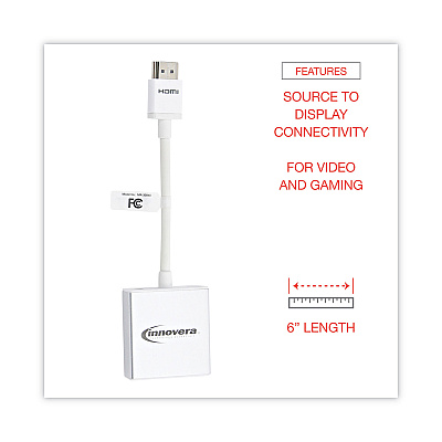 Innovera HDMI to SVGA Adapter, 6", White (IVR30040)