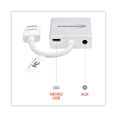 Innovera HDMI to SVGA Adapter, 6", White (IVR30040)