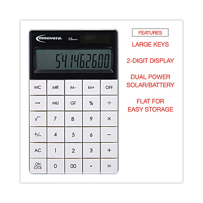 Innovera 15973 Large Button Calculator, 12-Digit LCD