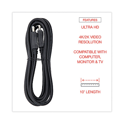 Innovera DisplayPort Cable, 10 ft, Black (IVR30032)
