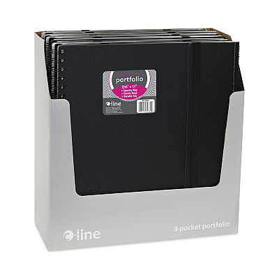 C-Line Eight-Pocket Portfolio with Security Flap, Polypropylene, 8.5 x 11, Black/White (CLI32881)