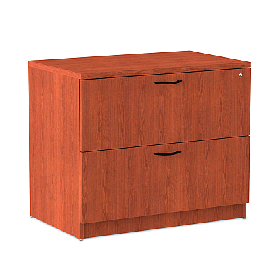 Alera Valencia Series Lateral File, 2 Legal/Letter-Size File Drawers, Medium Cherry, 34" x 22.75" x 29.5" (ALEVA513622MC)