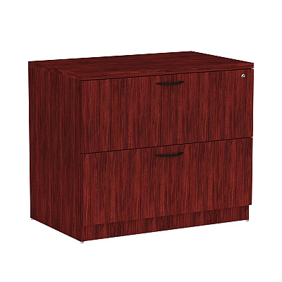 Alera Valencia Series Lateral File, 2 Legal/Letter-Size File Drawers, Mahogany, 34" x 22.75" x 29.5" (ALEVA513622MY)