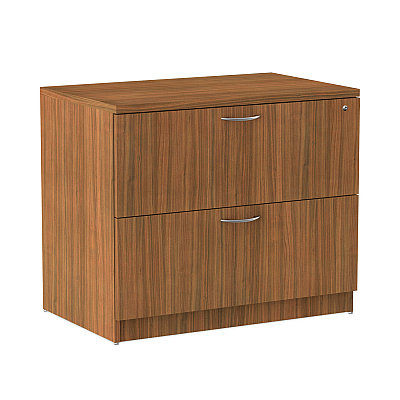 Alera Valencia Series Lateral File, 2 Legal/Letter-Size File Drawers, Modern Walnut, 34" x 22.75" x 29.5" (ALEVA513622WA)