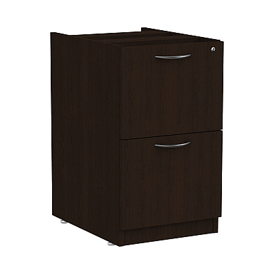 Alera Valencia Series Full Pedestal File, Left or Right, 2 Legal/Letter-Size File Drawers, Espresso, 15.63" x 20.5" x 28.5" (ALEVA542822ES)
