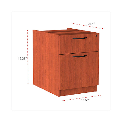 Alera Valencia Series Hanging Pedestal File, Left/Right, 2-Drawer: Box/File, Legal/Letter, Cherry, 15.63 x 20.5 x 19.25 (ALEVA552222MC)