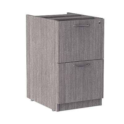 Alera Valencia Series Full Pedestal File, Left or Right, 2 Legal/Letter-Size File Drawers, Gray, 15.63" x 20.5" x 28.5" (ALEVA542822GY)