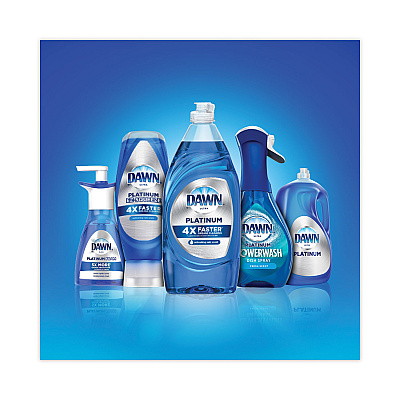 Dawn Platinum Liquid Dish Detergent, Refreshing Rain Scent, 32.7 oz Bottle, 8/Carton (PGC01135)