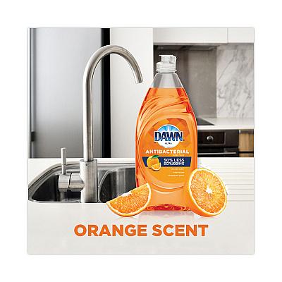 Dawn Ultra Antibacterial Dishwashing Liquid, Orange Scent, 38 oz Bottle, 8/Carton (PGC01659)
