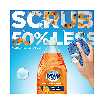 Dawn Ultra Antibacterial Dishwashing Liquid, Orange Scent, 38 oz Bottle, 8/Carton (PGC01659)