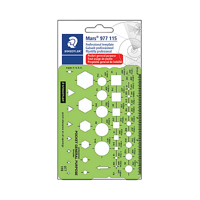 Staedtler Templates, 40 Geometric Shapes, 3.63 x 5.13, Green (STD977115EA)