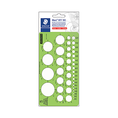 Staedtler Templates, 39 Circles, 4 x 7.25, Green (STD977101EA)