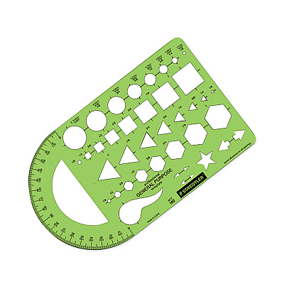 Staedtler Templates, 40 Geometric Shapes, 5.5 x 9.5, Green (STD977102EA)