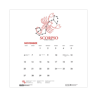 House of Doolittle Recycled Academic Zodiac Wall Calendar, 11 x 14, Multicolor Sheets, 12-Month (Aug to July): 2025 to 2026 (3185)