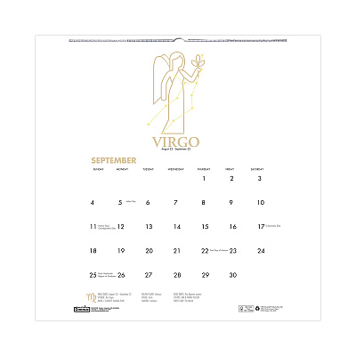 House of Doolittle Recycled Academic Zodiac Wall Calendar, 11 x 14, Multicolor Sheets, 12-Month (Aug to July): 2025 to 2026 (3185)