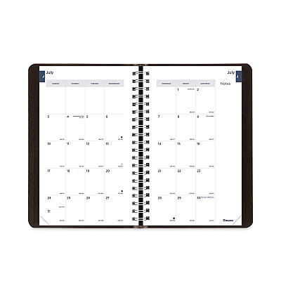 Blueline Academic Weekly/Monthly Planner, 8 x 5, Black Cover, 13-Month: July 2025 to Aug 2026 (CA101BLK)