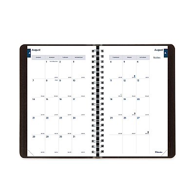 Blueline Academic Daily/Monthly Planner, 8 x 5, Black Cover, 12-Month (Aug to July): 2025 to 2026 (CA201BLK)