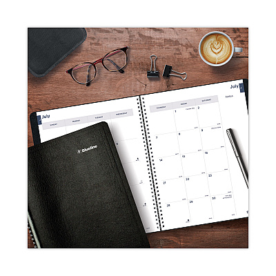 Blueline Academic Monthly Planner, 11 x 8.5, Black Cover, 14-Month: July 2025 to Aug 2026 (CA701BLK)