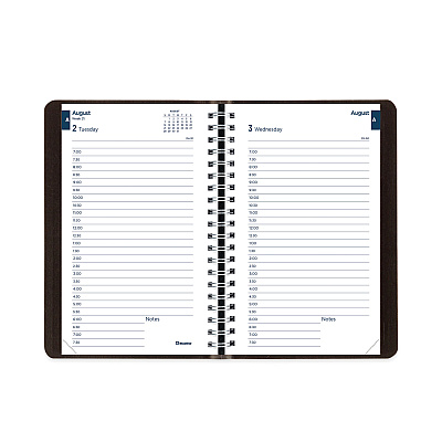 Blueline Academic Daily/Monthly Planner, 8 x 5, Black Cover, 12-Month (Aug to July): 2025 to 2026 (CA201BLK)