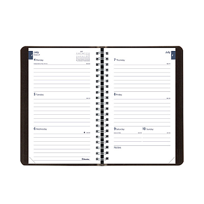 Blueline Academic Weekly/Monthly Planner, 8 x 5, Black Cover, 13-Month: July 2025 to Aug 2026 (CA101BLK)