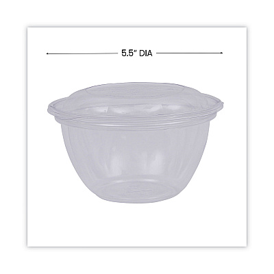 Eco-Products Renewable and Compostable Containers, 18 oz, 5.5" Diameter x 2.3"h, Clear, Plastic, 150/Carton (ECOEPSB18)