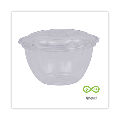 Eco-Products Renewable and Compostable Containers, 18 oz, 5.5" Diameter x 2.3"h, Clear, Plastic, 150/Carton (ECOEPSB18)