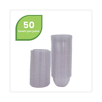 Eco-Products Renewable and Compostable Containers, 18 oz, 5.5" Diameter x 2.3"h, Clear, Plastic, 150/Carton (ECOEPSB18)