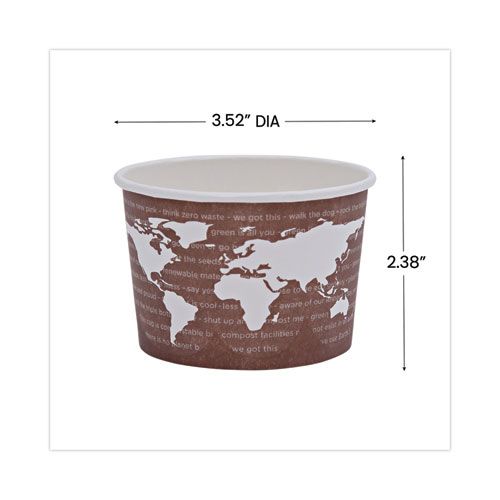 Eco-Products World Art Renewable and Compostable Food Container, 8 oz, 3.04 Diameter x 2.3 h, Brown, Paper, 50/Pack, 20 Packs/Carton (EPBSC8WA)
