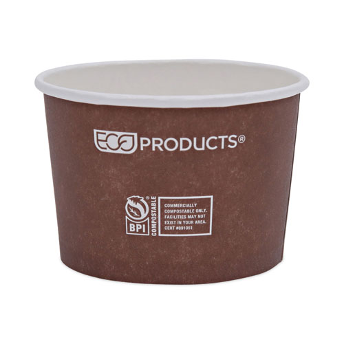 Eco-Products World Art Renewable and Compostable Food Container, 8 oz, 3.04 Diameter x 2.3 h, Brown, Paper, 50/Pack, 20 Packs/Carton (EPBSC8WA)
